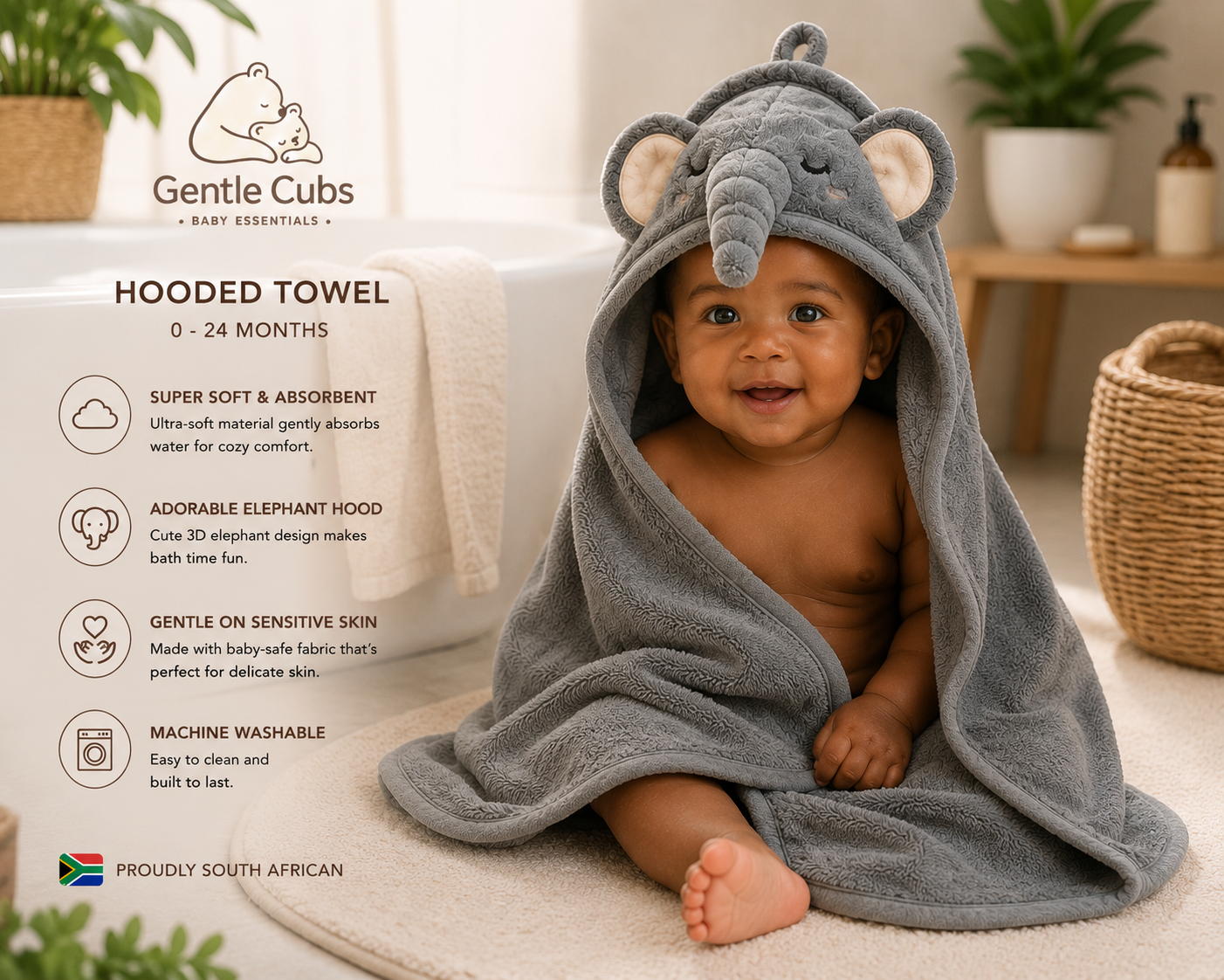 Cuddle Cub Hooded Towel – Ultra-Soft Cotton for Babies & Toddlers