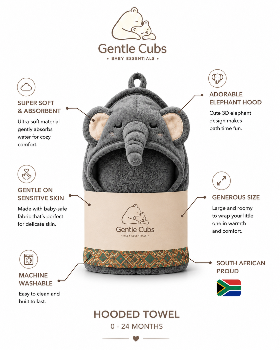 Cuddle Cub Hooded Towel – Ultra-Soft Cotton for Babies & Toddlers