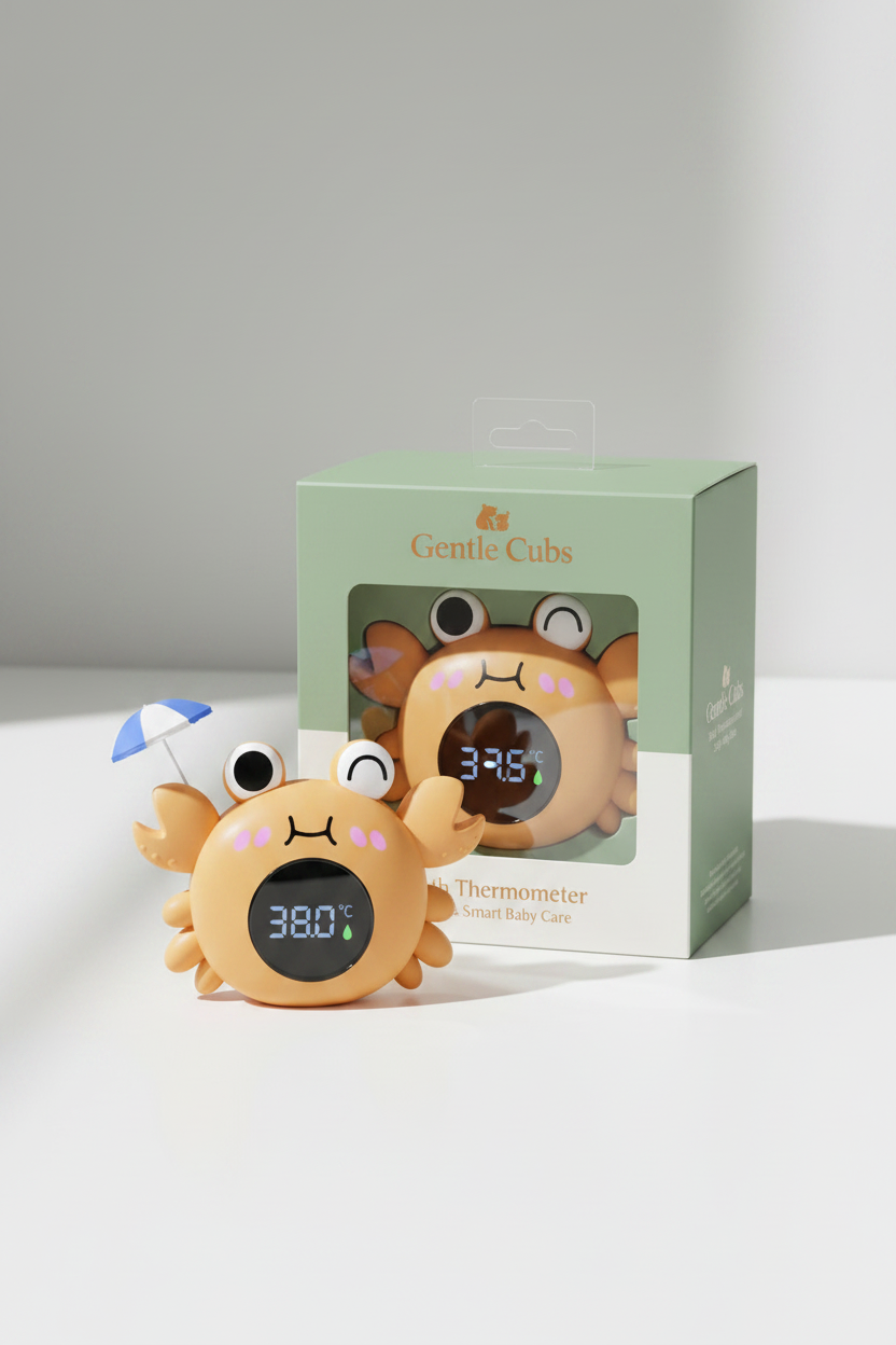 Gentle Cubs Crab Bath Thermometer Outside Box